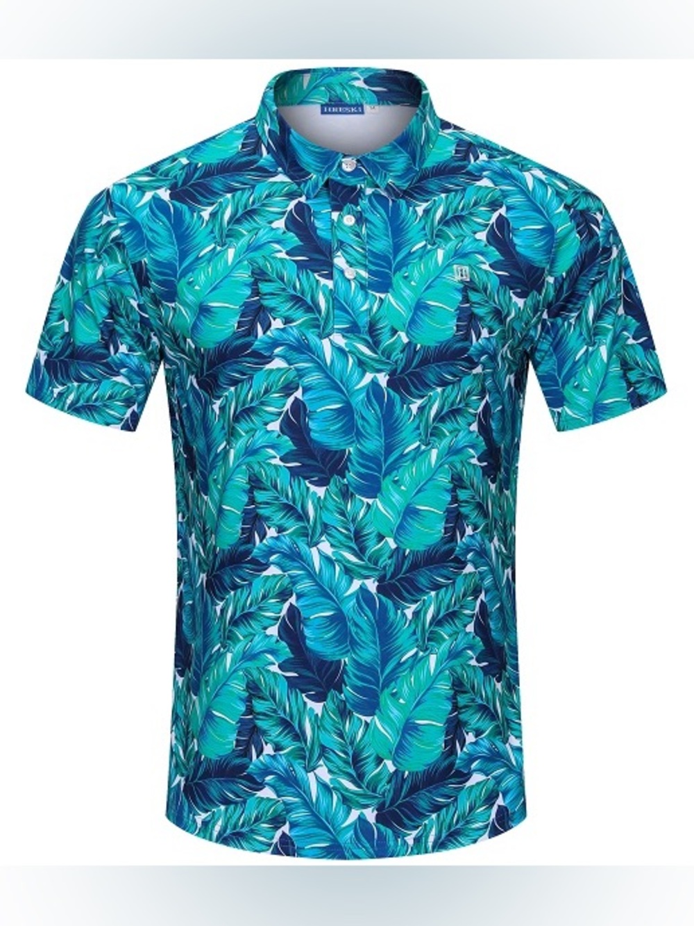 Hreski Men’s Artistic Monstera Palm Leaves Golf Shirt